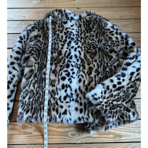 Express Cheetah Faux Fur Jacket Size Medium Women’s Black - Picture 7 of 9